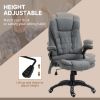 Vinsetto 6 Point Vibration Massage Office Chair with Heat, High Back Executive Office Chair with Padded Armrests, Linen Reclining Computer Chair, Deep