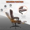 Vinsetto High Back Massage Office Chair with 6-Point Vibration, 5 Modes, Executive Chair, PU Leather Swivel Chair with Reclining Back, and Retractable