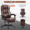 Vinsetto High Back Massage Office Chair with 6-Point Vibration, 5 Modes, Executive Chair, PU Leather Swivel Chair with Reclining Back, and Retractable