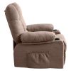 Vanbow.Recliner Chair Massage Heating sofa with USB and side pocket 2 Cup Holders (Brown)