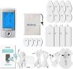 NURSAL EMS TENS Unit Muscle Stimulator, 24 Modes Rechargeable Electric Pulse Muscle Massager for Pain Relief (16 Thicker Pads)