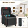 Massage Gaming Recliner Chair with Headrest and Adjustable Backrest for Home Theater